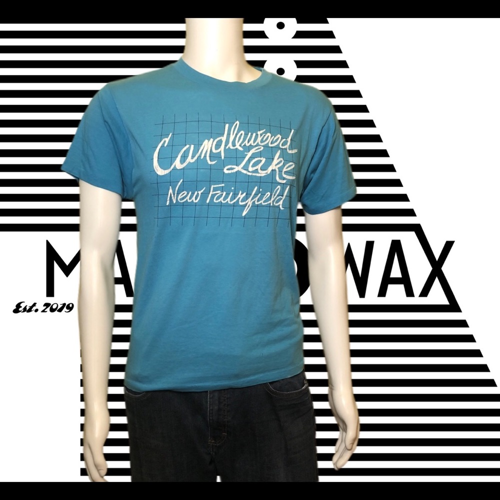 90s Teal Blue Candlewood Lake New Fairfield Tee